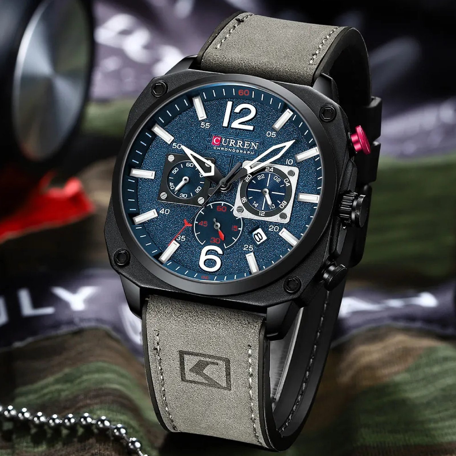 Curren 8398 Men Watch Leather Strap Business Wrist Luxury Quartz Wristwatch for Gift