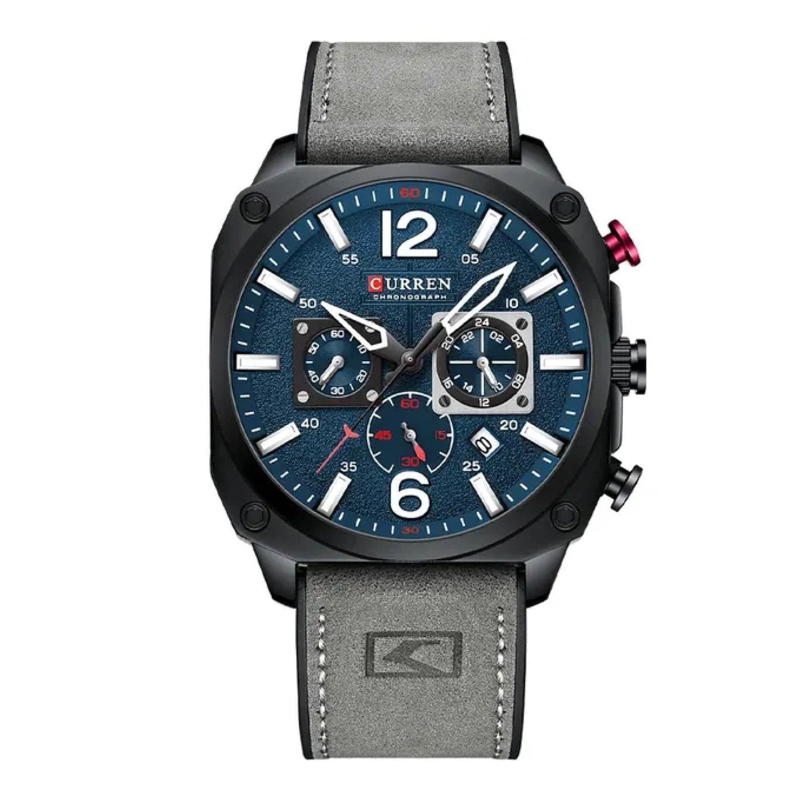 Curren 8398 Men Watch Leather Strap Business Wrist Luxury Quartz Wristwatch for Gift