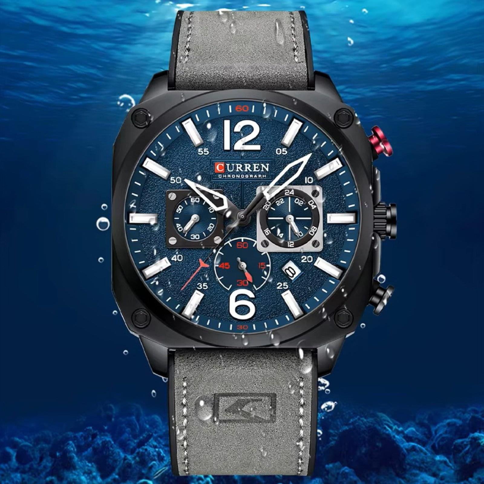 Curren 8398 Men Watch Leather Strap Business Wrist Luxury Quartz Wristwatch for Gift