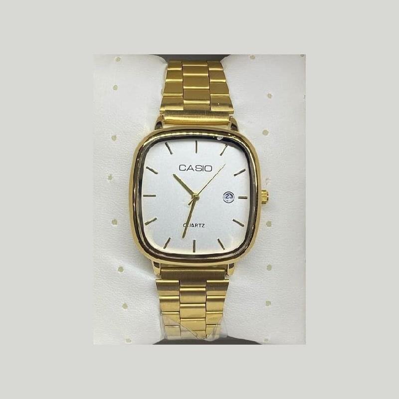 Casio Vintage Gold-White watch – unisex stainless steel timepiece with white dial