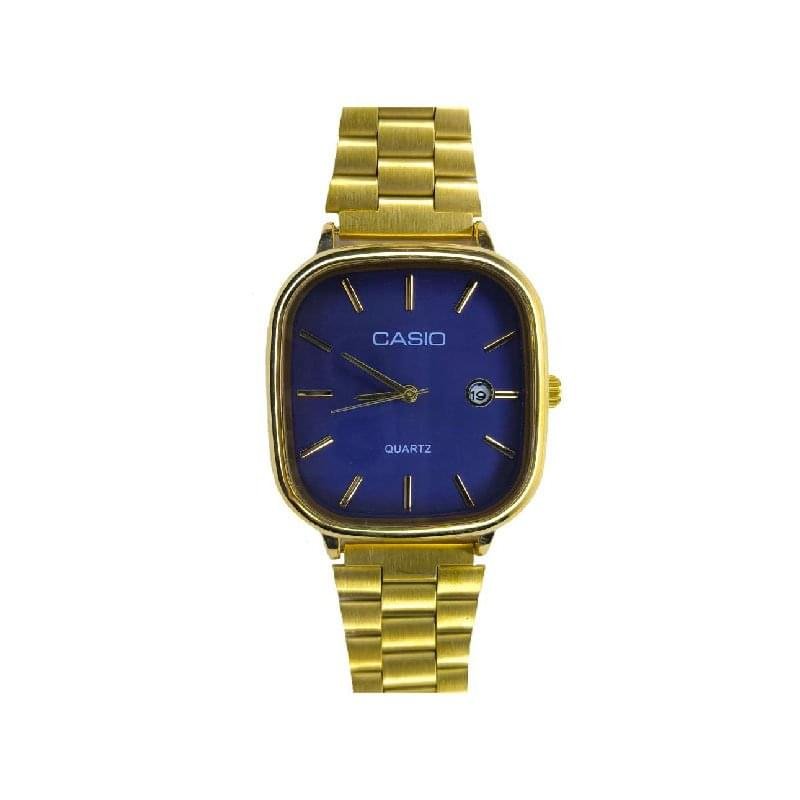 Casio Vintage Gold watch with blue dial – classic unisex stainless-steel timepiece for everyday style